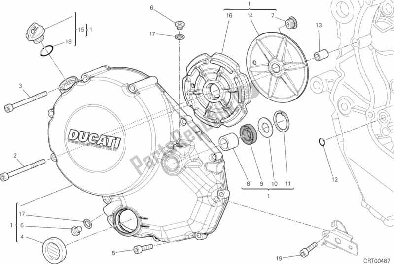 Toutes les pièces pour le Couvercle D'embrayage du Ducati Multistrada 1200 S Touring USA 2013